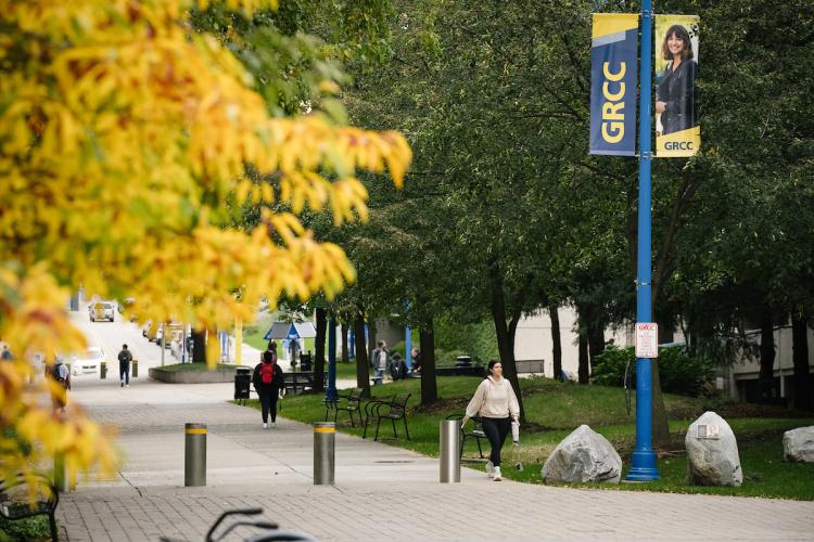 Colorful trees on GRCC's campus in the fall 