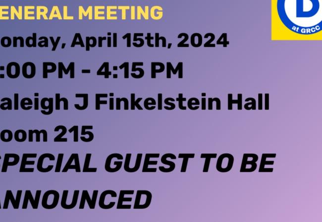 Democrats at GRCC: General Meeting! W/ Special Guest TBD