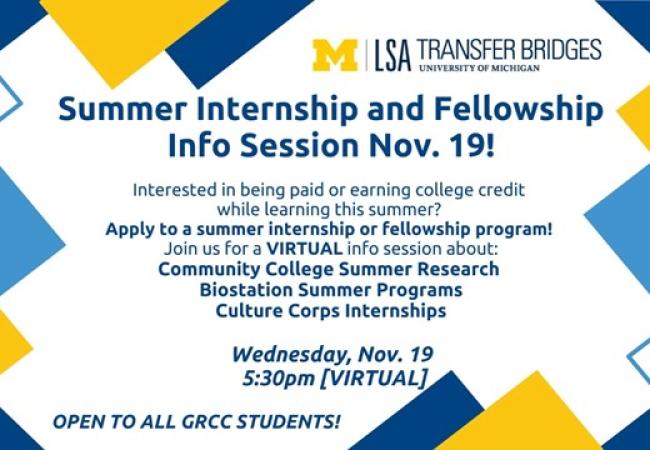 Summer Internship and Fellowship Info Session