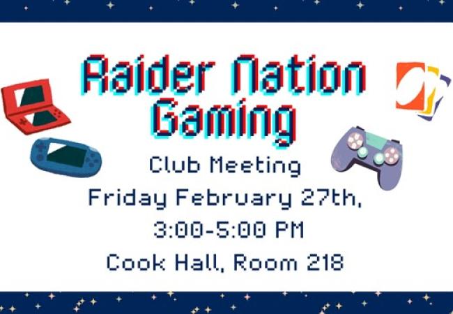 Raider Nation Gaming Weekly Meeting
