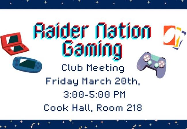 Raider Nation Gaming Weekly Meeting