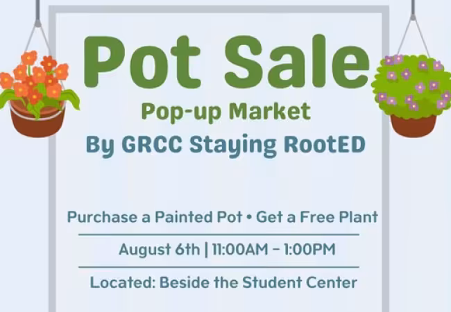 Pot Sale Pop-Up By GRCC Staying RootED