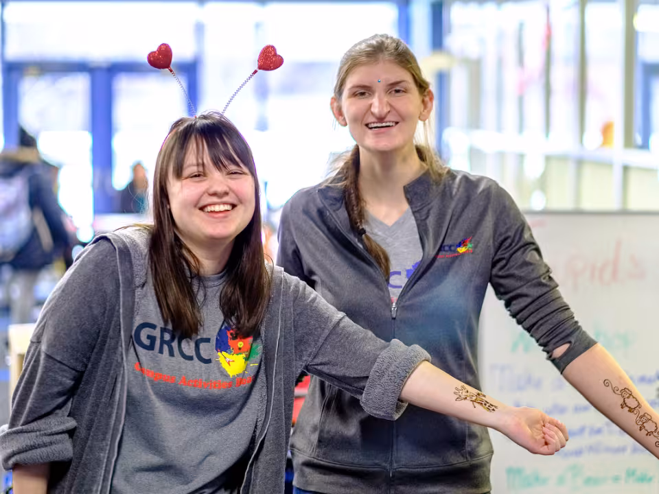 Students in a student organization raising money at a valentines sale