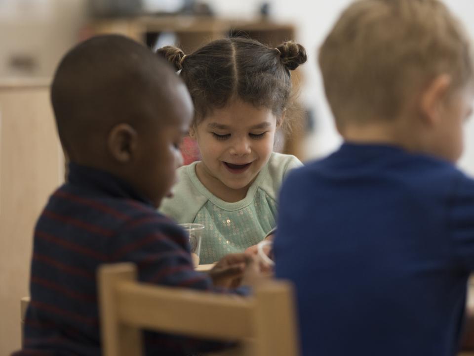 Children coloring in a preschool setting