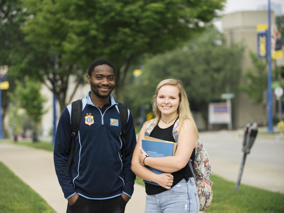 Students on GRCC's Main Campus.