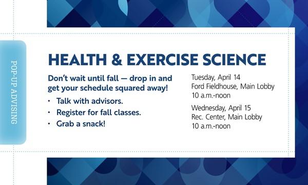 Health and Exercise Science Pop Up Advising