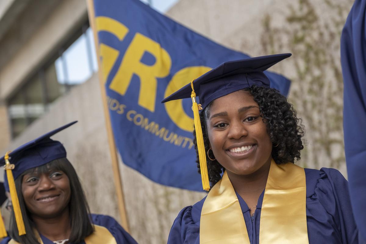 GRCC Graduate at commencement