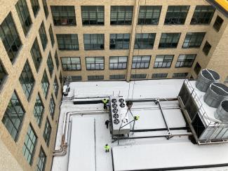 HVAC equipment outside RJF Hall.