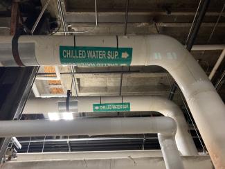 Large pipes labeled "Chilled Water Sup."
