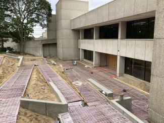 Snow melt system with hard form insulation and PEX tubing