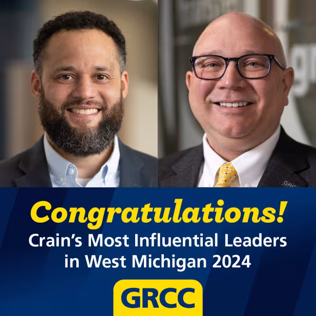 GRCC Board of Trustees member Daniel Williams and GRCC President Dr. Charles W. Lepper pictured side by side.