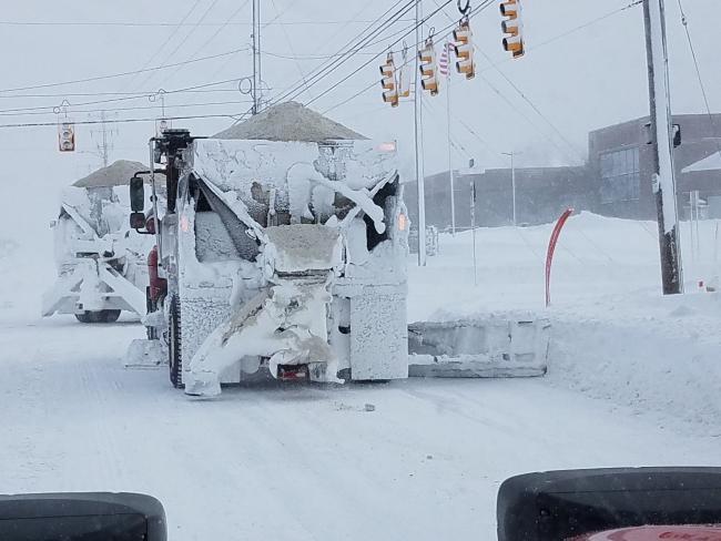City of Grand Rapids snow plow in action.