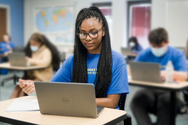 Shi’Ann Moore in class.