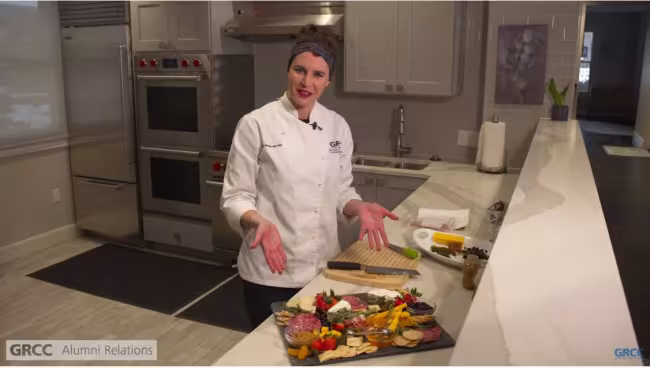 Chef Jen working on her board.