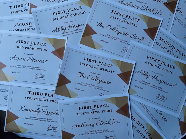 Awards earned by GRCC students.