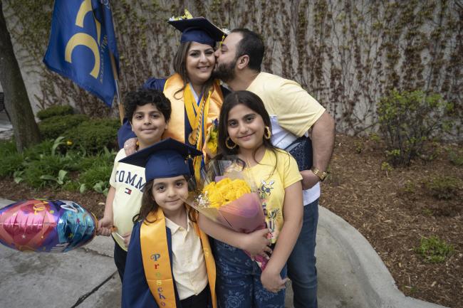 Safinaz Karaein and her family at commencemnt.