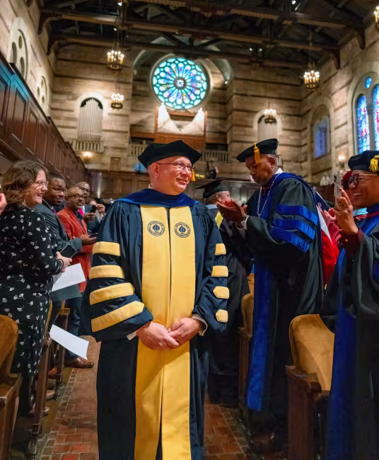 Dr. Charles Lepper during his investiture as the 11th president of GRCC