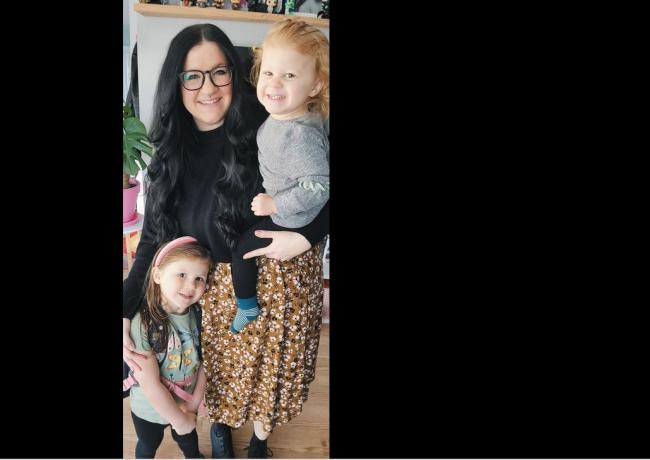 Stephanie Duron with her two children.