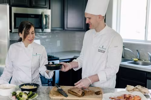 Chef Andy Schultz working in the kitchen.