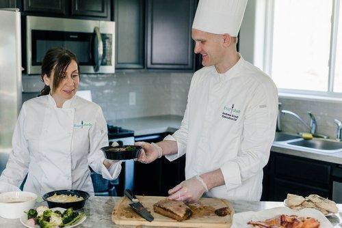 Chef Andy Schultz working in the kitchen.