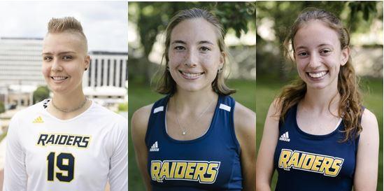 Portraits of Alena Visnovsky, Audrey Meyering, and Rose Meyer.