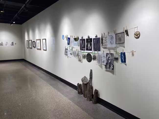 Photo of everal pieces of artwork in the exhibit.