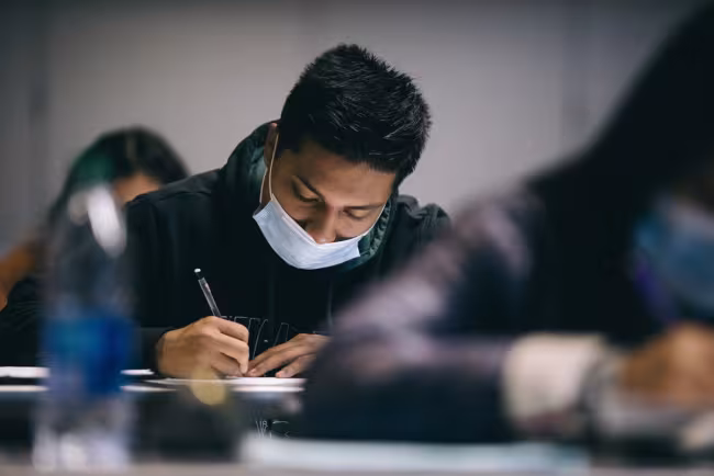 Students in a GRCC math classroom.