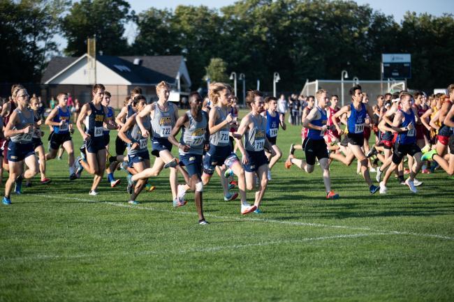 Cross country runners as the race begins.