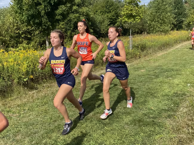 GRCC runners Kaylee Scott and Audrey Meyering running in the race.
