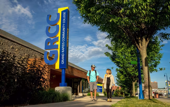 Students walking near the Fratzke Early Childhood Center.