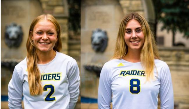 Portraits of Audrey Gower and Eliza Thelen.