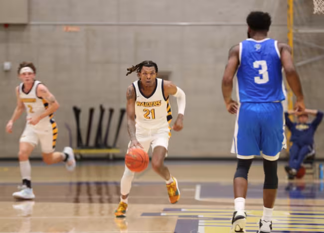 Herman Brown driving down the court.