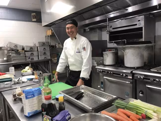 Chef Chris Wessely in the Secchia kitchen.
