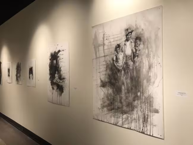 A selection of the artwork in the Paul Collins Art Gallery.