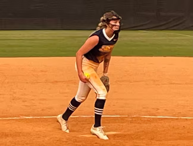 Izzy Regner pitching.