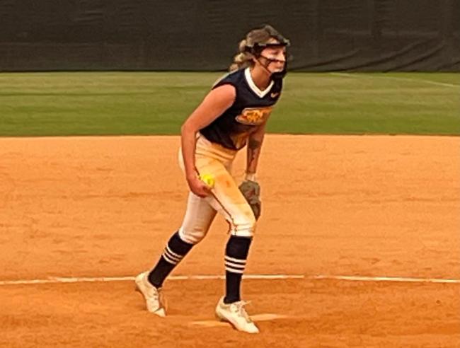 Izzy Regner pitching.