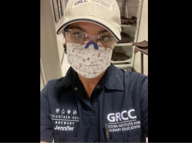 Jennifer Lotterman in the Fountain Hill Brewery.