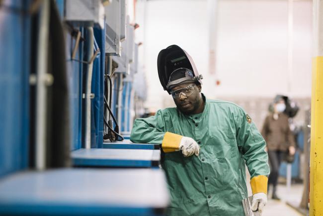 Metallica Scholars student in the workshop. 