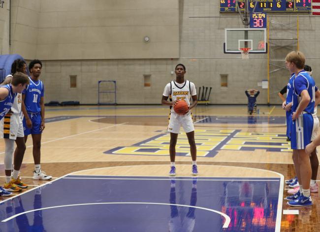 Bashir Neely at the foul line.