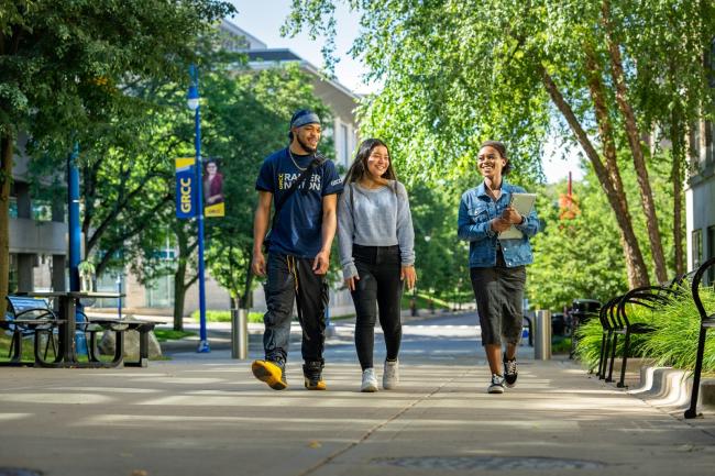 Students walking on campus