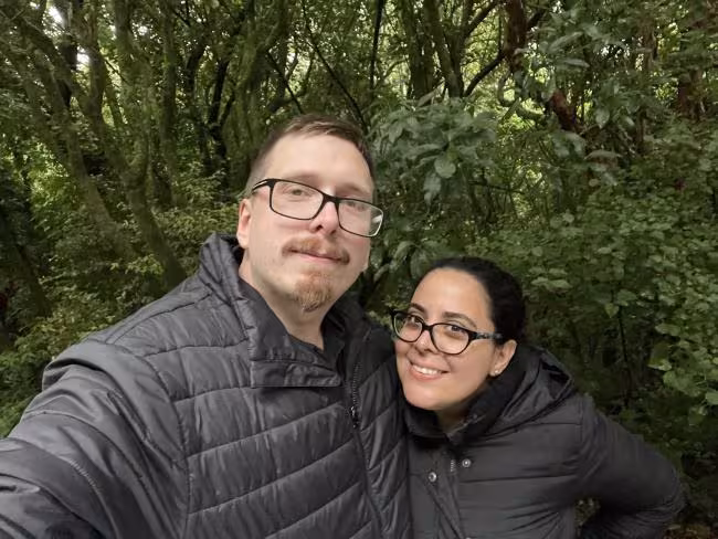Ryan Langrick and fiancé Ellie Torbati.
