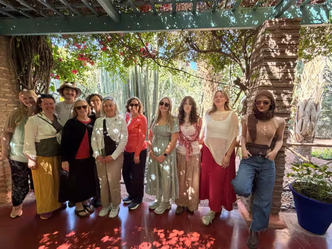 A group of students on a Study Away trip to Morocco