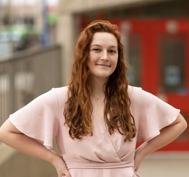 GRCC graduate Tara Huskey poses on campus.
