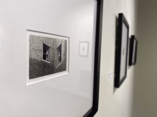 Close-up look at one of Taylor Mazer's pen-and-ink drawings.