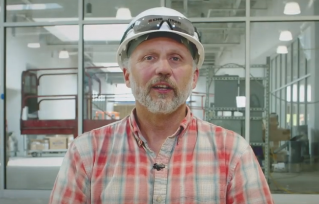 York Tardy wearing a hard hat. 