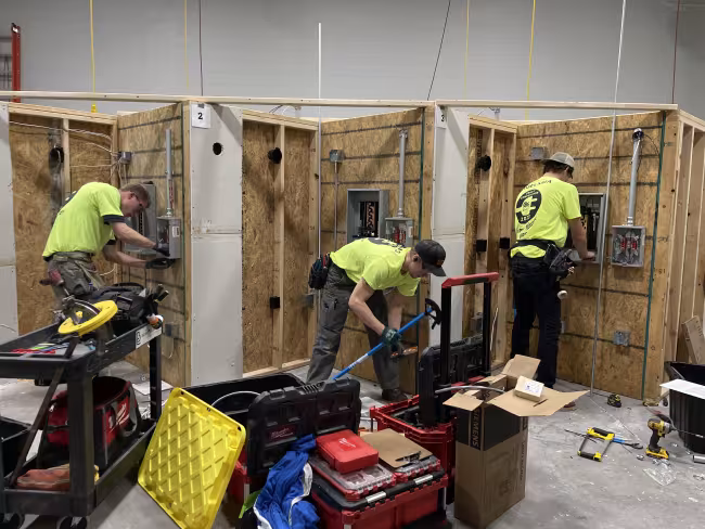 Apprectices working on a project during the competition.