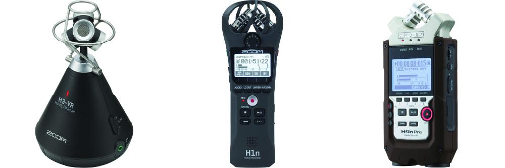 Zoom Recorders: H3-VR, H1n and H4n Pro
