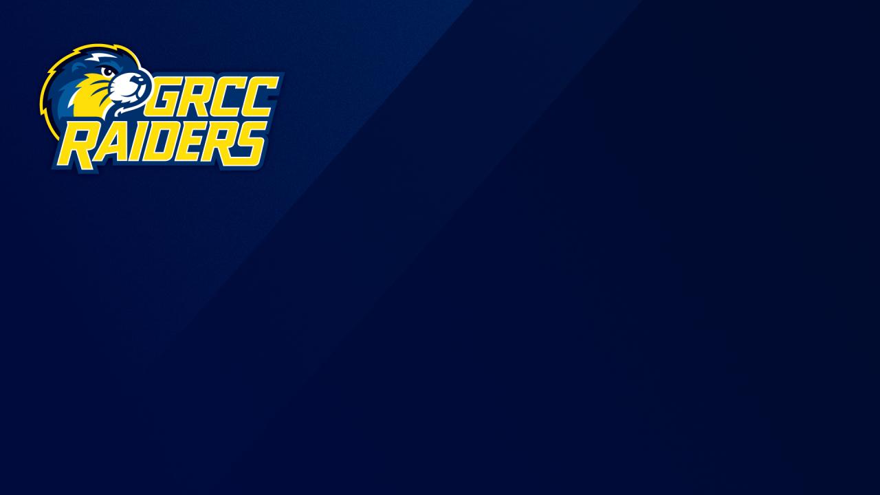 A blue gradient featuring the head-only GRCC Raiders mascot mark.