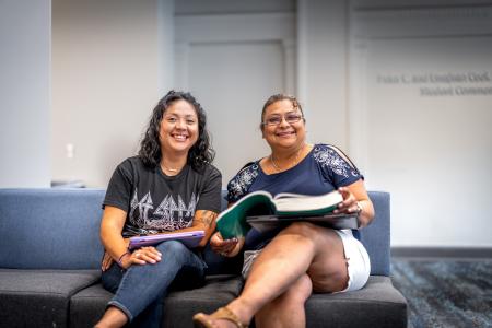 Students studying in the lounge