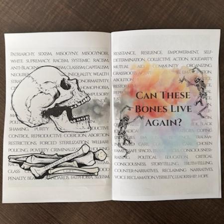 Interior pages of a student zine featuring Pauli Murray.